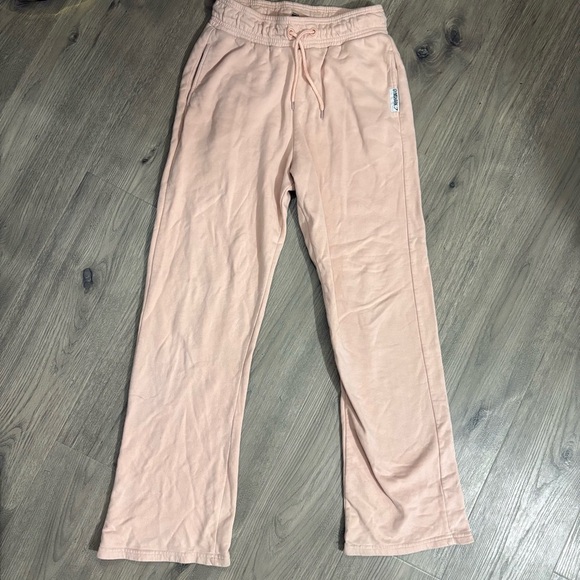 Gymshark Pants - Gymshark High Rise Wide Leg Sweatpants Women's XS Pink Cotton Pockets Athleisure